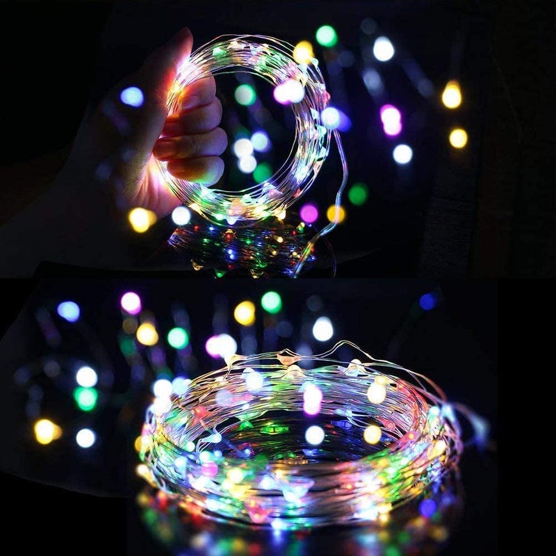 BEEWIN 2 Pack Solar Fairy Lights - 33ft 100L Multicolor Twinkle Lights with 8 Modes, Firefly String Copper Wire, for Christmas, Bedroom, Patio, Wedding, Party - Image 3